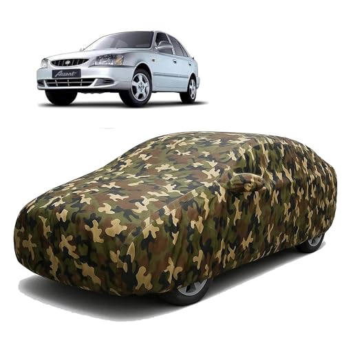 Image of Sulfar 100% Waterproof Car Body Cover for Hyundai Accent Viva - Triple-Stitched Dustproof UV, Heat & Rain Protection with Mirror Pockets, Full-Bottom Elastic & Free Storage Bag - All-Weather Indoor Ou