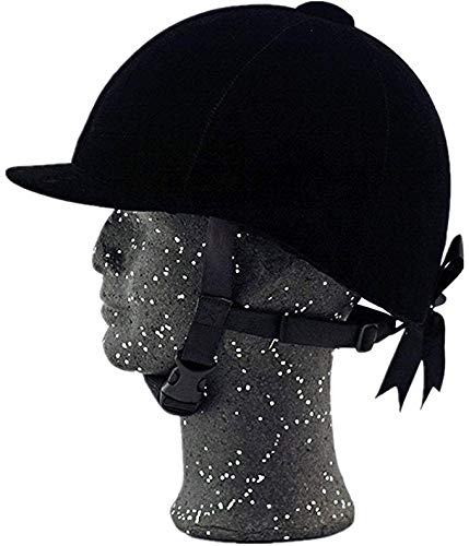 TentHome Bomba Equitazione Traspirante Casco da equitazione Confortevole in Velluto Nero, Unisex