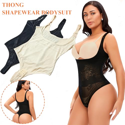 Image of Thong Shapewear Bodysuit for Women Tummy Control Open Bust Body Shaper | Light Tummy Control Thong Bodysuit,Slimming Body Shaper Slimmer,Shaping Bodysuit Thong Girdle
