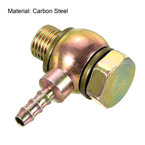 PATIKIL Hose Barb Fitting Elbow 6mm Barbed M12x1.25 Male Thread, Steel Pipe Adapter Connector for Air Water Fuel Oil Gold - Image 3