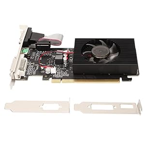 1 GB DDR3-Grafikkarte, 128-Bit-Grafikkarten mit 2 Halterungen PCI Express X16 2.0-Schnittstelle Desktop-Gaming-Grafikkarte mit Unterstützung für VGA/HDMI/DVI