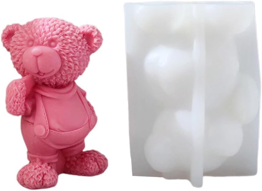 Teddy Bear Shape Candle Making Mould Silicone Molds Large Size Moulds Cute Bear Mold Resin Art Crafts Chocolate Cake-image-25