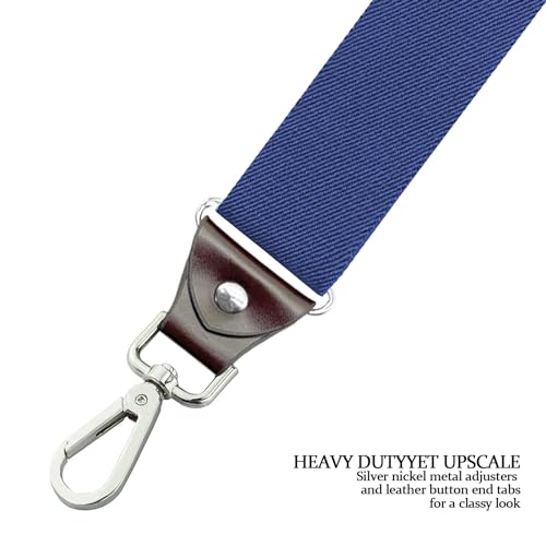 Image of Hook Suspenders for Men Swivel Hooks Adjustable Elastic Retro Suspenders