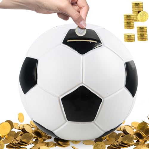 Kinder Spardose Fußball Sparschwein, 15cm Bruchsichere Spardose,...