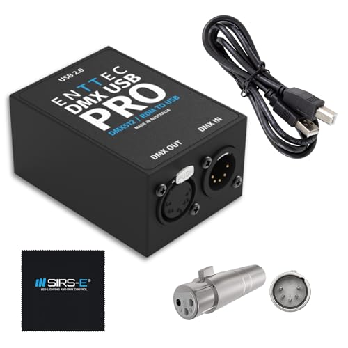 Enttec DMX USB Pro 70304 Lighting Interface & SIRS-E 70029 5P Male to 3P Female Connector (Adapter) - Bundle …