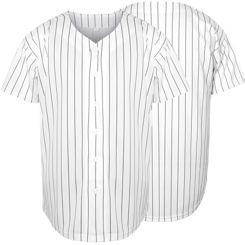 Camiseta de béisbol blanca, manga corta, lisa, para hombre y mujer (XL)