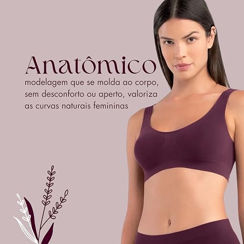 Kit 3 Top Regata Sem Costura Alças Fixas Sem Bojo Anatômico She by Mash Feminino Adulto, 1 Branco -