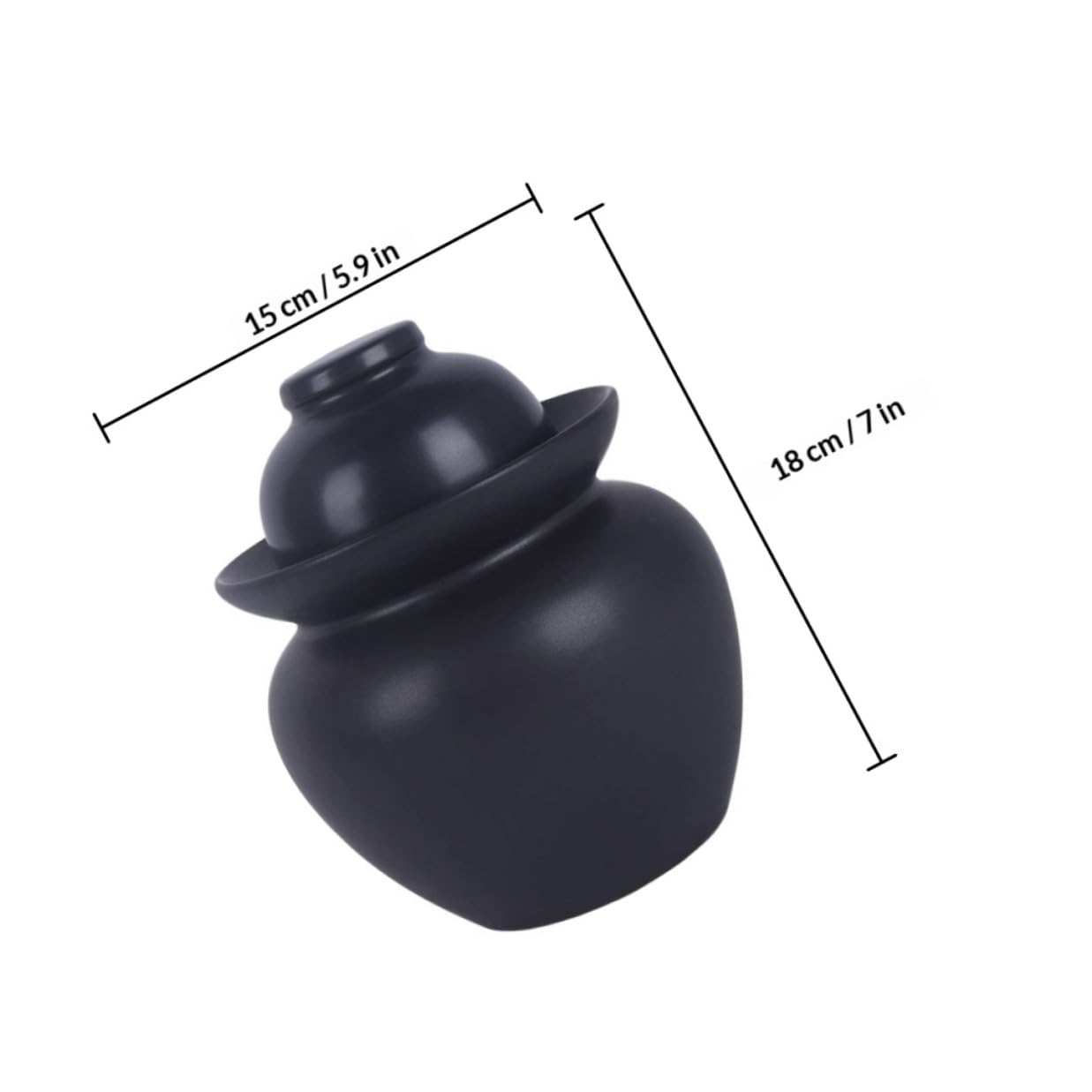 Luxshiny Tarro y Seguro Salud Superficie Lisa de Cerámica para Encurtidos Tapa Hermética Negro Adecuado para Almacenamiento en Cocina y del Hogar