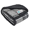 PetAmi Dog Blanket for Medium Large Dogs, Pet Bed Blanket Cat Puppy Kitten, Fleece Furniture Couch Cover Protector Sofa Car, Soft Sherpa Dog Throw Plush Reversible Washable, 40×60 Plaid Dark Gray