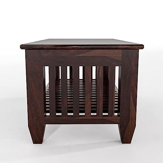 Image of FreshFurnish Solid Sheesham Wooden Centre Table Coffee Table & Sofa Center Table Teapoy for Hallway Decor - Wooden Coffee Table for Living Room Home Furniture Decor (Walnut)