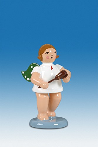 Ange de Noël en bois avec castagnettes artisanat traditionnel des montagnes de minerai 6cm