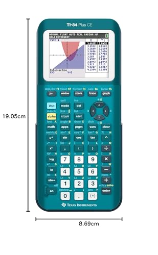 Texas Instruments TI-84 Plus CE Color Graphing Calculator, Teal (Metallic)