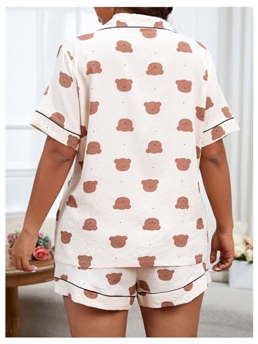 Image of Verdusa Women's 2 Piece Pajama Sets Summer Pajamas Cute Pj Set Lounge Matching Pjs Button Shirt with Shorts