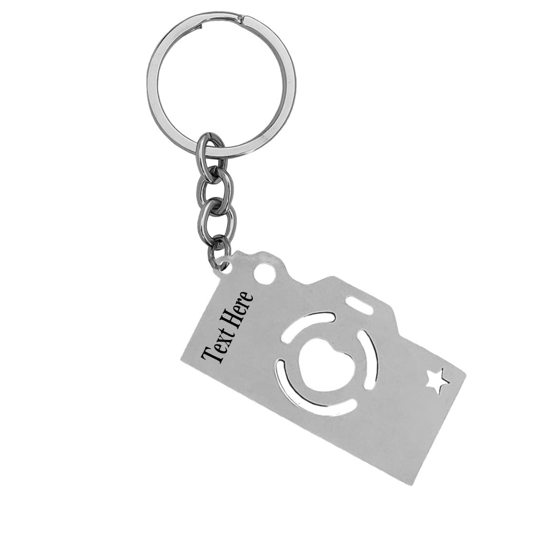Personalised Camera Keychain With Custom Message Silver Stainless Steel Keychain For Men And Women LCK895