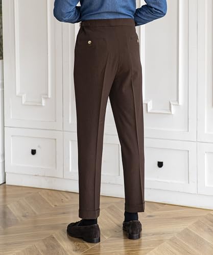 Men's Spring/Summer Thin Style Bubble Fabric Classic Gurkha Naples Italian Old Money Style Dress Pants3