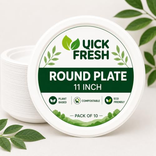 Image of Bio Degradable Big Plate Size 11'' inch, Pack of 10