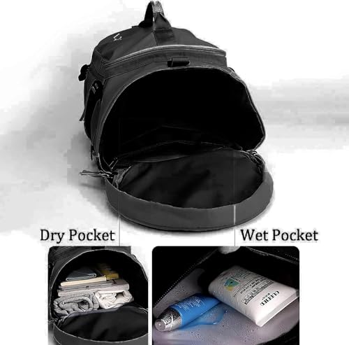 Image of 28L Polyester Gym Duffel Shoulder Bag for Women Men for Sports, Waterproof Dufflebag with Shoe and Wet Clothes Compartments Travel Backpack Workout Carry On Weekender Colour-Grey (Grey)