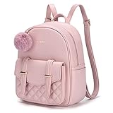 Missnine Mini Backpack for Women Cute Small Backpack Purse With Pompom PU Leather Bookbag Small Casual Daypacks For Ladies
