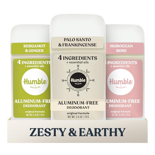 Humble Aluminum-Free Deodorant, Zesty &amp; Earthy Variety Pack - 3 Pack