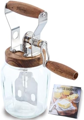 Amazon.com | Butter Churner - Dish with Lid, Cloth, Two Paddles, Knife