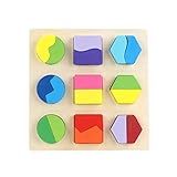 Hölzerne geometrische klobige Form Puzzle Sortierspiel frühe Entwicklung Lernspielzeug Puzzles für Kleinkinder