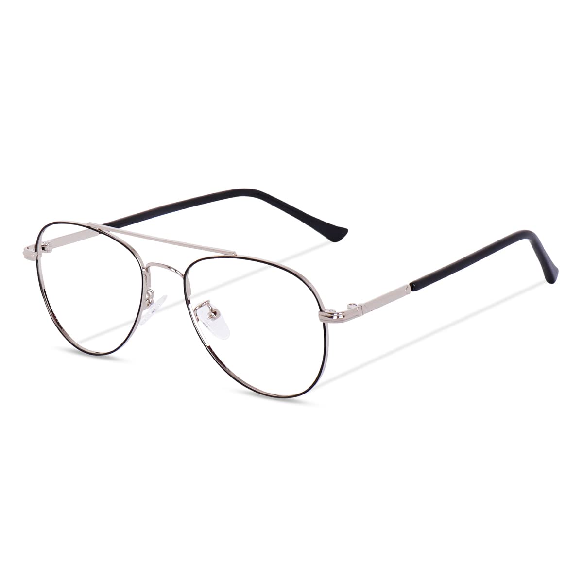 Poshh Eyewear Anti-glare Blue Light Blocking Glasses for Eye Protection from Computer, Laptop, Mobile, TV for Men and Women | Zero Power | Aviator Style (Silver) (B0BMXZW7RM) Amazon Price History, Amazon Price Tracker