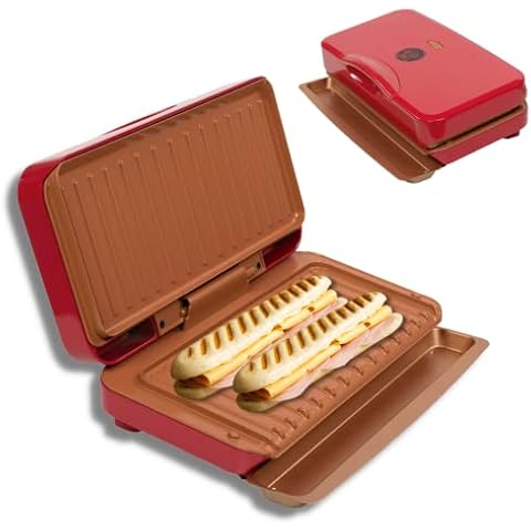 Sandwich Toaster Starlyf NO FAT GRILL, Sandwich Maker, Panini Press, Portable Grill, Copper Non-Stick Surface, PFOA FREE Cover