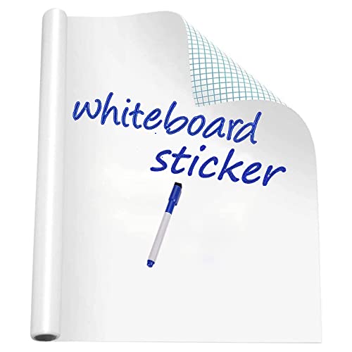 Whiteboard Paper Sticker Roll 44 x 200cm (17.3 X 78.7) DIY Self-Adhesive Dry Erase Paper Film Chalkboard Wallpaper for Home Office School Memo