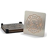 YouTheFan Fire and Rescue Maltese Cross 4-inch Boaster Drink Coasters, 7016382