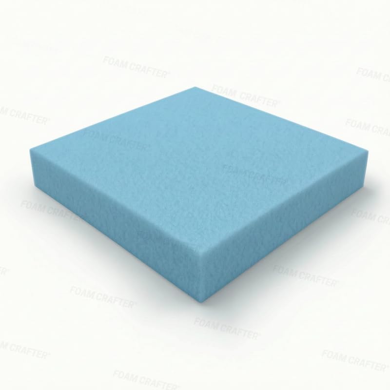 FOAM CRAFTER® Premium Firm Upholstery Foam Sheet – High-Density Support Foam for Cushion Replacement, Furniture Refurbishment, Sofa, Bench Seating & Chair Restoration, Blue, 28 x 28 x 5 inch