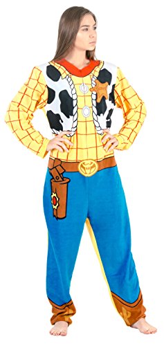 Briefly Stated Toy Story Sheriff Woody Union Suit Costume Pajama (Adult Small)