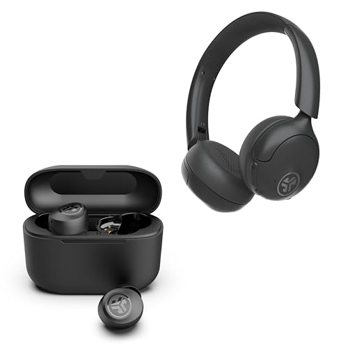 JLab Graphite Bundle, Go Lux ANC Wireless Headphones, Go Air Pop+ True Wireless Bluetooth Earbuds