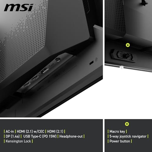 Miniatura 6 de MSI mag 271QP QD-OLED X28 Monitor Gaming WQHD de 27 Pulgadas, Panel OLED Quantum Dot de 2560 x 1440, 280 Hz, 0,03 ms, DisplayHDR True Black 400, inclinación, Altura Ajustable,