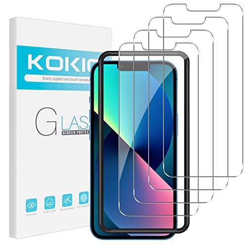 Kokio 4 Unidades,Protector Pantalla para iPhone 14/iPhone 13 y iPhone 13 Pro,Resistente a Rayones 6.1