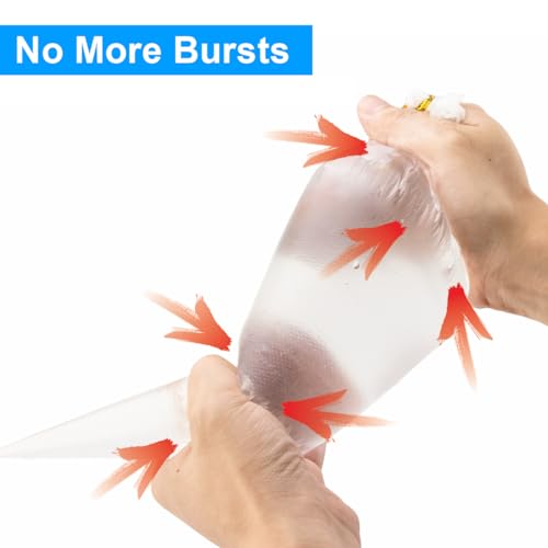 107 Pcs Piping Bags Set, 100Pcs Pastry Bags 12 Inch, Frosting Bags, Cake Decorating Bags, Decorating Bags Piping Bags Disposable with 3 Bag Ties, 3 Clips & 1 Scriber Needle