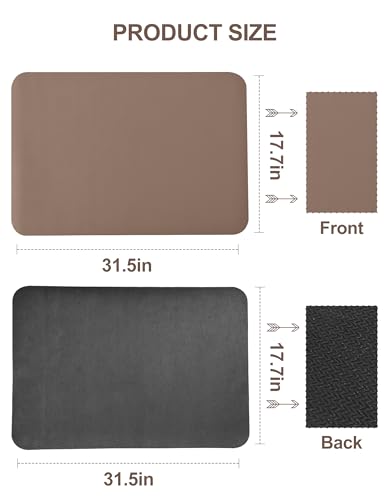 Image of Dish Drying Mat for Kitchen Counter, Pad with Rubber Backed (Brown,17x31.5) | Hide Stain Anti Absorbent for Kitchen Counter, Non-slip Drying Mat for Coffee Machine Dish Rack