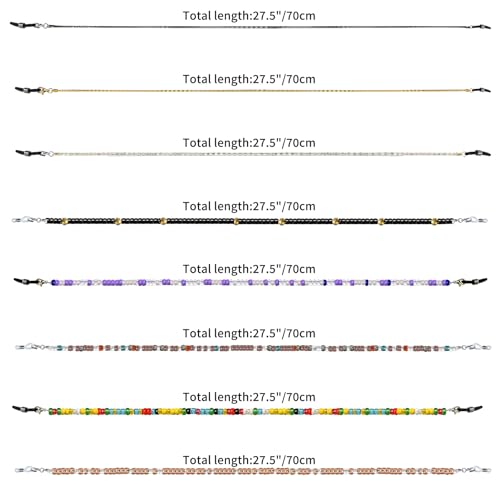 Image of Damanse Eyeglass Chain,8 Pcs Beaded Eye Glasses Strap Holders around Neck For Women