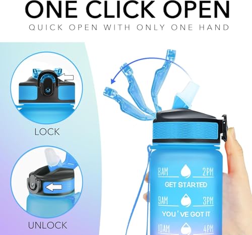 Image of TEKCOOL Motivational 1L Capacity Star Sky Plastic Bottle with Straw | Leakproof, Durable, BPA-Free | Ideal for School /College /Office /Travel, Sports /Outdoor Activities'