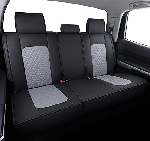 Image of Aierxuan Toyota Tundra Seat Covers Waterproof Leather Full Set (Black-Gray)