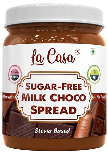 La Casa Sugar-Free Milk Chocolate Spread | Stevia Based | All Natural | Product of India | 350 grams |