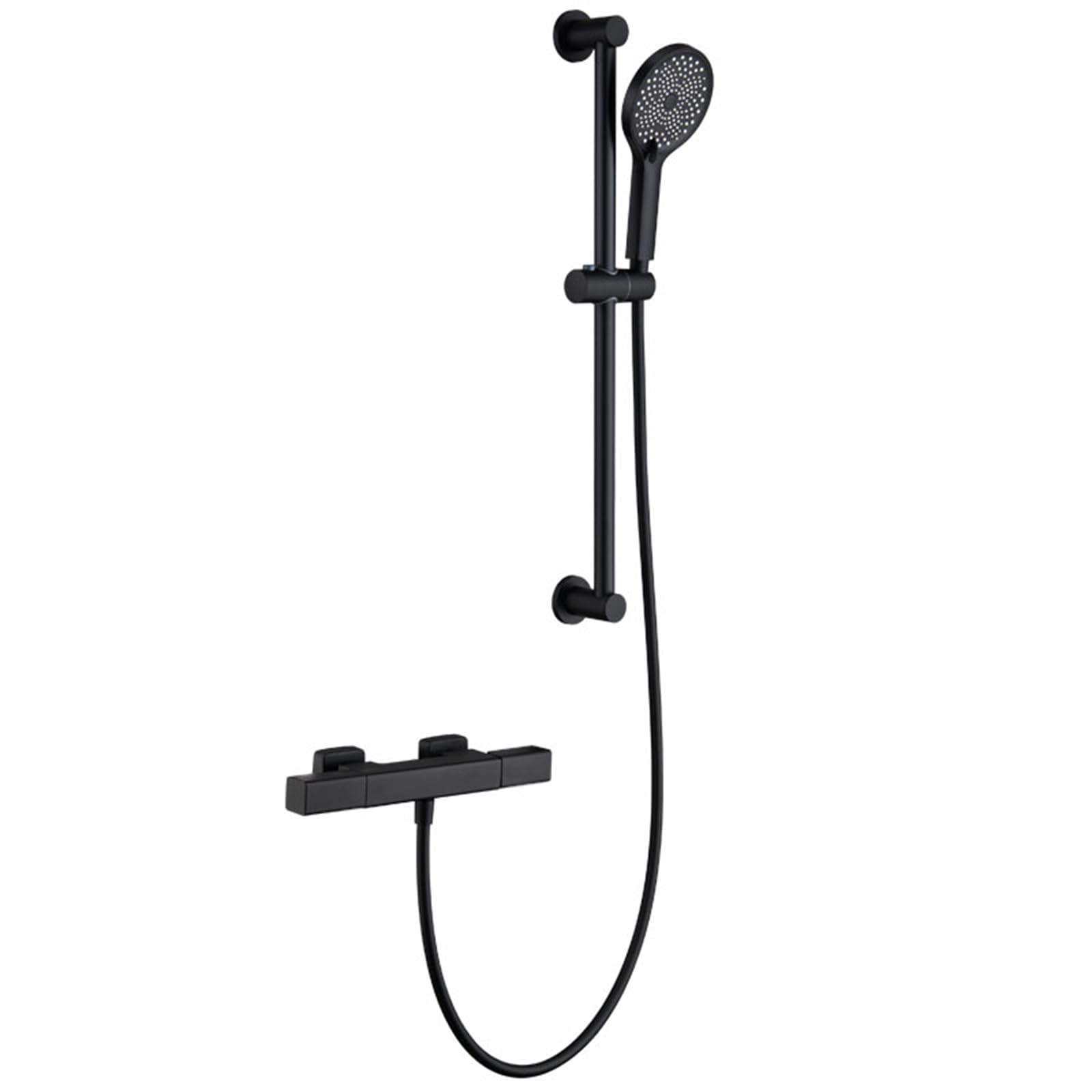 Grifo Mezclador de Bañera Y Ducha con Accesorio de Ducha Ducha de Mano de 3 Modos (Agua Caliente Y Fría) con Manguera de 1,5 M Y Kit de Elevador de Ducha Color Negro