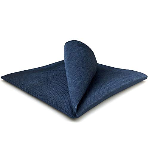 Shlax&Wing Couleur Unie Bleu Navy Homme Carré de Poche Costume d'affaires Grand 32cm Gift Nouveau Cover