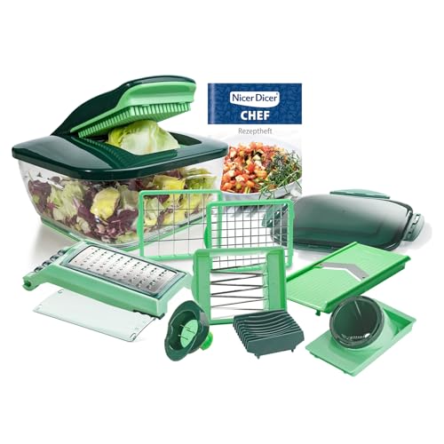 NICER DICER DICERCHEF01 La Nouvelle Version Chef pour Encore Plus de Plaisir en cuisinant sainement et Rapidement, Vert