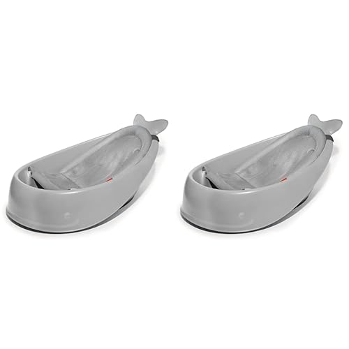 Skip Hop Bañera para bebé, bañera inteligente de 3 etapas, Moby, gris (paquete de 2)