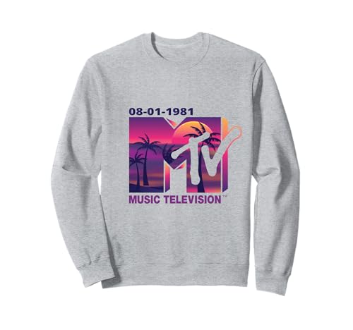 Mademark x MTV - The official 1981 MTV Logo with purple Palms in the Sunset Sweatshirt