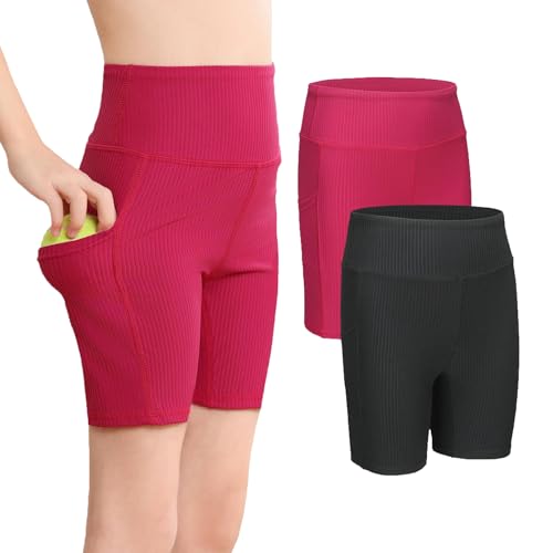 Girls 2 Pack Solid Ribbed 5