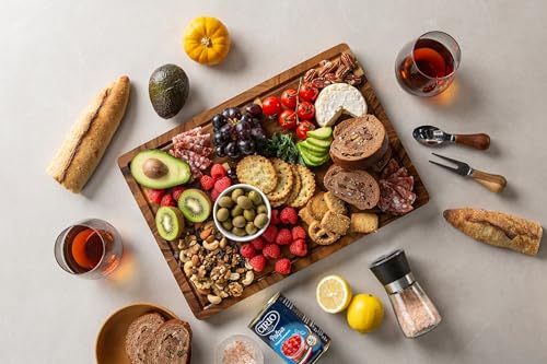 Image of THETCHRY Walnut Cutting Boards for Kitchen, End Grain Wooden Chopping Board with Juice Groove, Charcuterie Butcher Block for Meal Prep & Serving with Gift Box, 16.5 inch x 11.6 inch x 0.8 inch