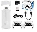 4K HDMI Generic Consola de Videojuegos con Mando inalámbrico Doble, 2.4G, 4K, 370,000 Juegos, 64GB, Retro, TV Blanco Arcade