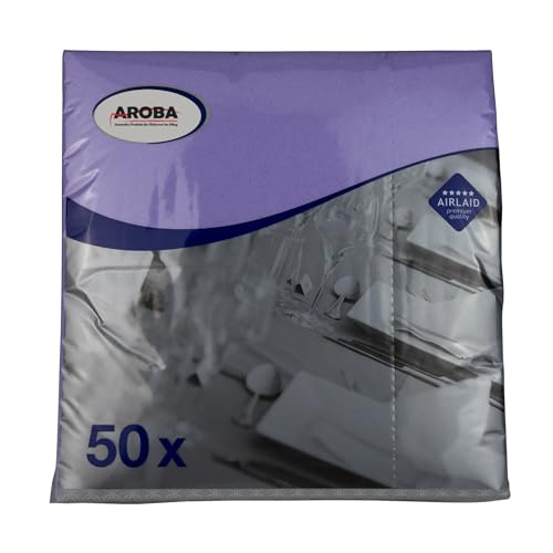 AROBA 50x Airlaid Servietten (Lila, 40x40 cm) - Hochwertige Servietten - Stoffähnliche Airlaidservietten - Hochzeitsservietten - für Geburtstag Hotel Catering Feiern Weihnachten