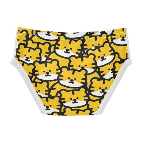 visesunny Boys Cotton Underwear Yellow Tiger Vector Printed Toddler Soft Training Briefs Size 2T-8Y for Kids2